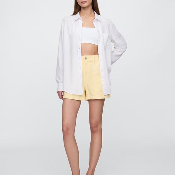 Gap Easy Shirt NWT in Cotton/Linen Blend Casual Button Down - Picture 2 of 9